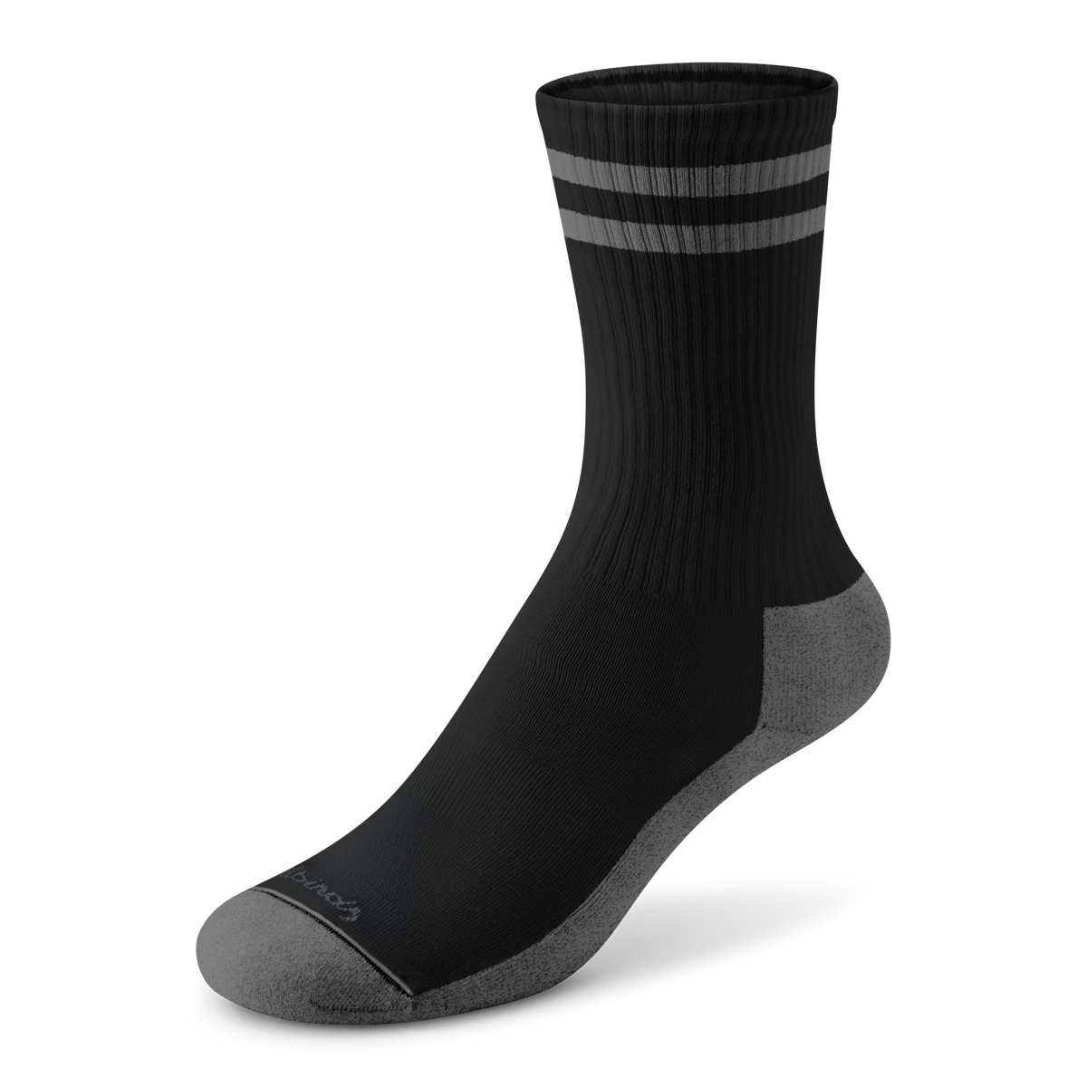 Anytime Crew Sock - Natural Black/Dark Grey Stripe