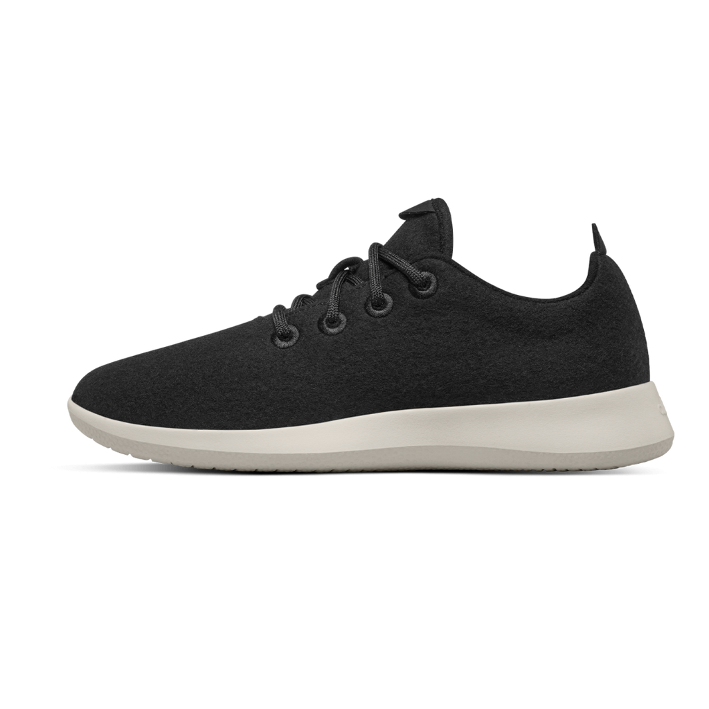 Women's Wool Runner - True Black (Cream Sole)